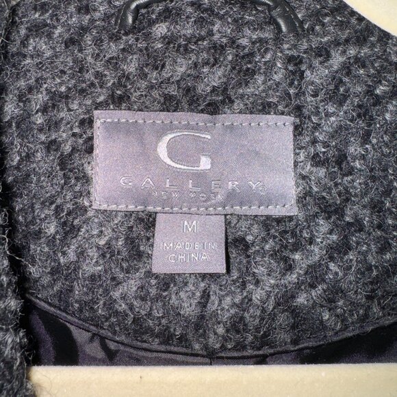 NWT Women's Gallery New York Wool Blend Coat Sz. M Charcoal Gray - Picture 4 of 10